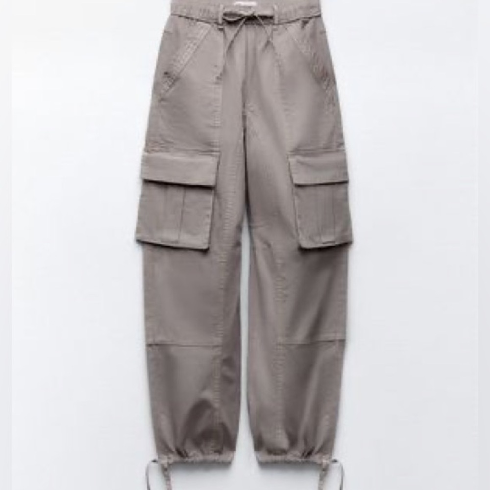 Zara TRF TOPSTITCH CARGO PANTS